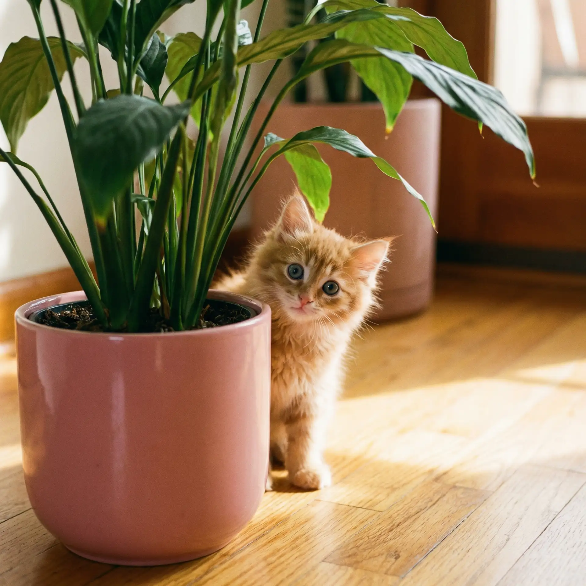 小猫从花盆后探头 - 明道孙俪